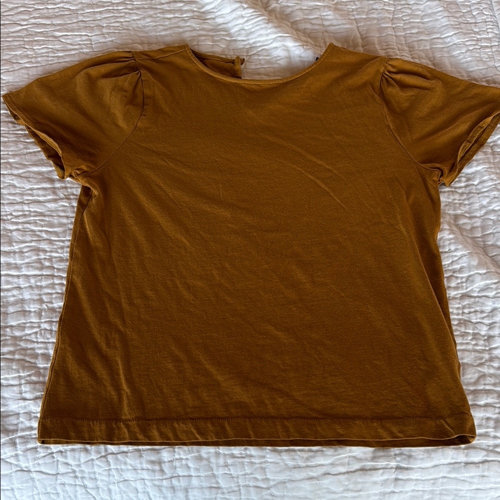 J. Crew Marigold Puff Sleeve T-Shirt Size Small
